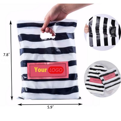 Striped PE Shopping Bag with Sturdy Handle