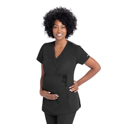Grey's Anatomy Classic - Women's Two-Pocket Mock Wrap Lilah Maternity Scrub Top